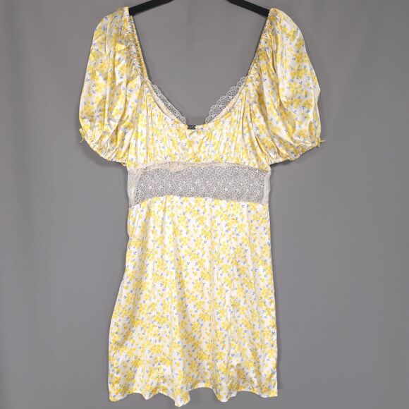 For Love and Lemons Daffodil Victoria’s Secret Mini Dress MEDIUM Yellow‎ Floral - Picture 10 of 16